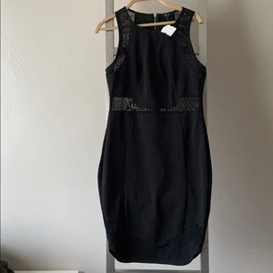 Alt. B sleeveless sheer detail dress